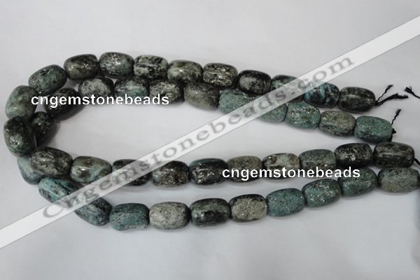 CSI65 15.5 inches 13*18mm drum silver scale stone beads wholesale