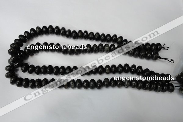 CSI68 15.5 inches 6*10mm rondelle silver scale stone beads wholesale