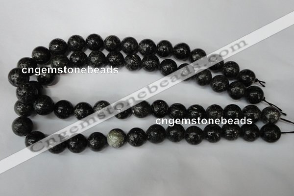 CSI75 15.5 inches 14mm round silver scale stone beads wholesale