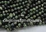 CSJ01 15.5 inches 4mm round green silver line jasper beads wholesale