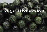 CSJ03 15.5 inches 8mm round green silver line jasper beads wholesale