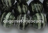 CSJ08 15.5 inches 18mm round green silver line jasper beads wholesale