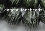 CSJ09 15.5 inches 20mm round green silver line jasper beads wholesale