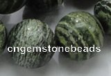 CSJ10 15.5 inches 22mm round green silver line jasper beads wholesale