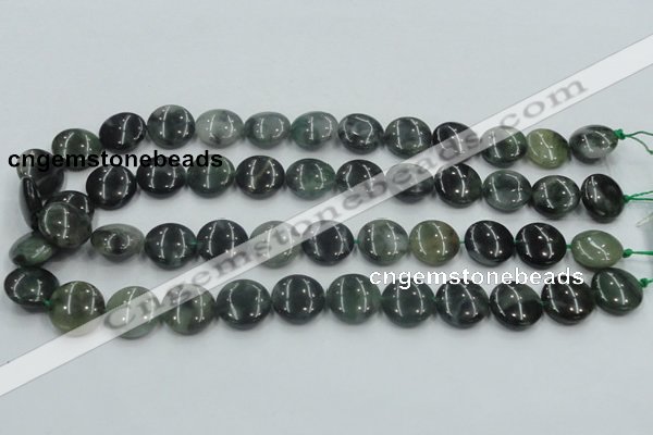 CSJ201 15.5 inches 16mm flat round serpentine jade gemstone beads