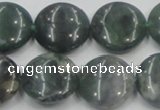 CSJ202 15.5 inches 20mm flat round serpentine jade gemstone beads