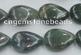 CSJ203 15.5 inches 15*20mm flat teardrop serpentine jade gemstone beads