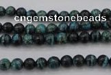 CSJ210 15.5 inches 6mm round dyed green silver line jasper beads