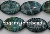 CSJ228 15.5 inches 18*25mm oval dyed green silver line jasper beads