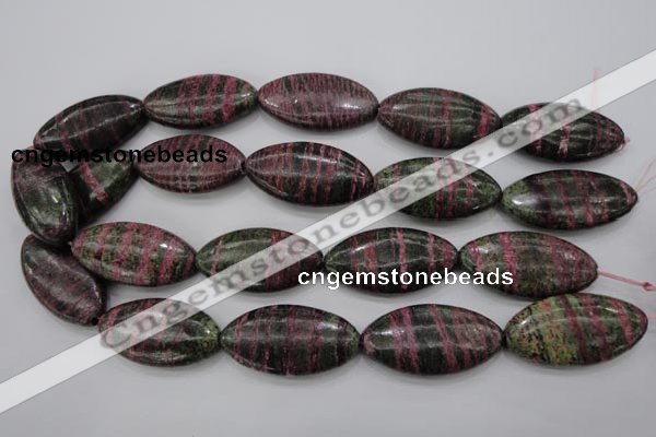 CSJ275 15.5 inches 20*40mm marquise dyed green silver line jasper beads