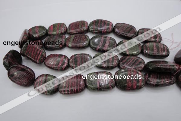 CSJ290 15.5 inches 22*30mm freeform dyed green silver line jasper beads