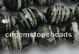 CSJ77 15.5 inches 15*20mm faceted teardrop green silver line jasper beads