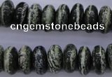 CSJ90 15.5 inches 7*14mm rondelle green silver line jasper beads