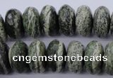 CSJ93 15.5 inches 10*20mm faceted rondelle green silver line jasper beads