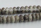 CSL02 15.5 inches 5*10mm rondelle silver leaf jasper beads wholesale