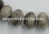 CSL04 15.5 inches 12*20mm rondelle silver leaf jasper beads wholesale