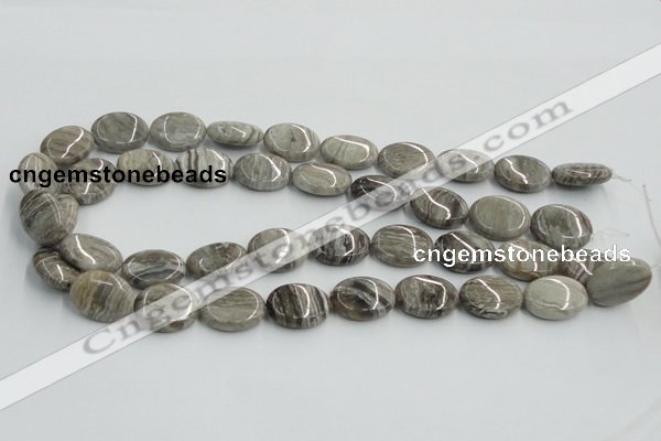 CSL05 15.5 inches 15*20mm oval silver leaf jasper beads wholesale