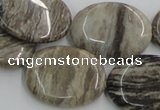 CSL06 15.5 inches 22*30mm oval silver leaf jasper beads wholesale