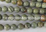 CSL102 15.5 inches 8mm round silver leaf jasper beads wholesale