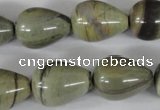 CSL105 15.5 inches 15*20mm teardrop silver leaf jasper beads wholesale