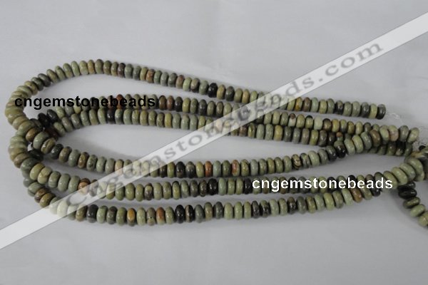 CSL108 15.5 inches 4*8mm rondelle silver leaf jasper beads wholesale