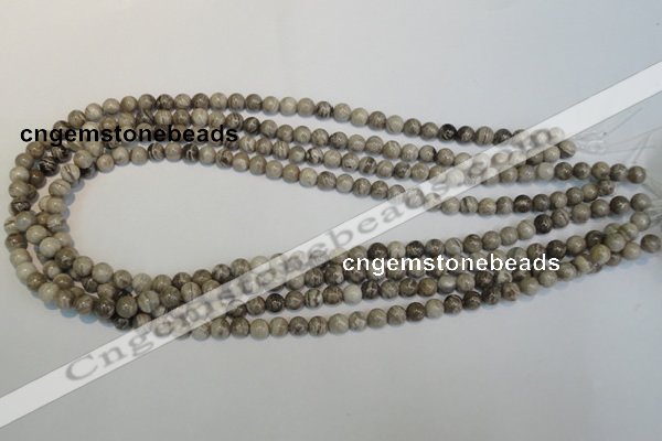 CSL11 15.5 inches 6mm round silver leaf jasper beads wholesale