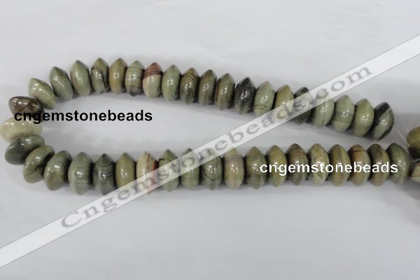 CSL110 15.5 inches 10*20mm rondelle silver leaf jasper beads wholesale