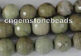 CSL112 15.5 inches 12mm faceted round silver leaf jasper beads