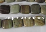 CSL118 15.5 inches 12*12mm square silver leaf jasper beads wholesale