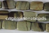 CSL120 15.5 inches 13*18mm rectangle silver leaf jasper beads wholesale