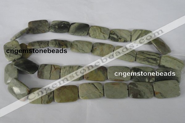 CSL121 15.5 inches 18*25mm faceted rectangle silver leaf jasper beads