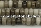 CSL125 15.5 inches 2.5*4.8mm rondelle sliver leaf jasper beads