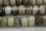 CSL130 15.5 inches 2.5*4.8mm faceted rondelle sliver leaf jasper beads