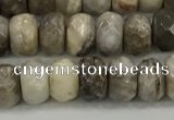 CSL131 15.5 inches 4*6mm faceted rondelle sliver leaf jasper beads