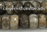 CSL132 15.5 inches 5*8mm faceted rondelle sliver leaf jasper beads