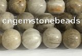 CSL151 15.5 inches 6mm round 

sliver leaf jasper beads wholesale