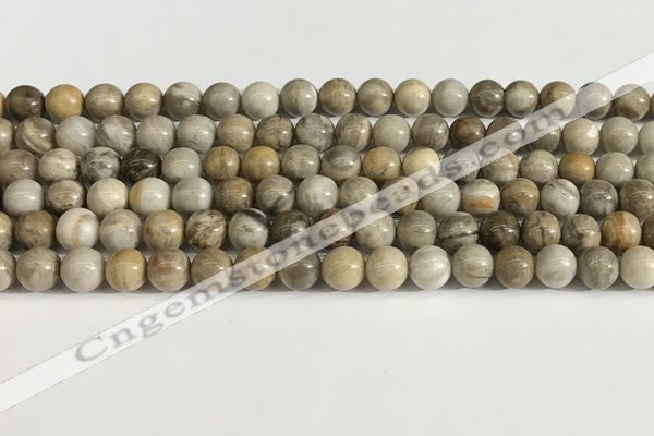 CSL151 15.5 inches 6mm round 

sliver leaf jasper beads wholesale