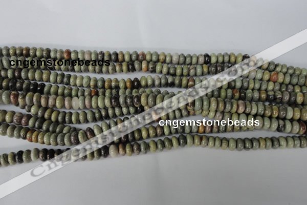 CSL18 15.5 inches 5*8mm rondelle silver leaf jasper beads wholesale