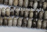 CSL19 15.5 inches 6*12mm rondelle silver leaf jasper beads wholesale