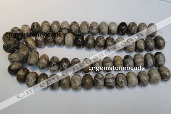 CSL20 15.5 inches 13*20mm rondelle silver leaf jasper beads wholesale