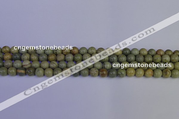 CSL201 15.5 inches 6mm round silver leaf jasper beads wholesale