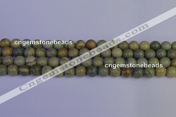 CSL203 15.5 inches 10mm round silver leaf jasper beads wholesale