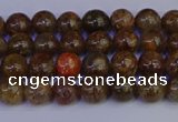 CSL220 15.5 inches 4mm round gold leaf jasper beads wholesale