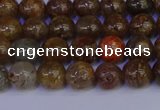 CSL221 15.5 inches 6mm round gold leaf jasper beads wholesale