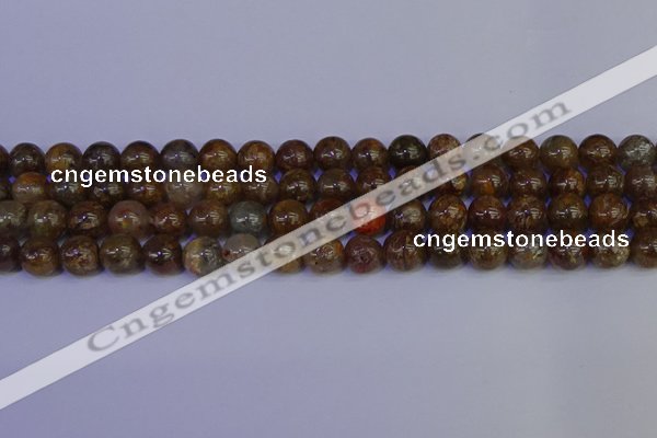 CSL223 15.5 inches 10mm round gold leaf jasper beads wholesale