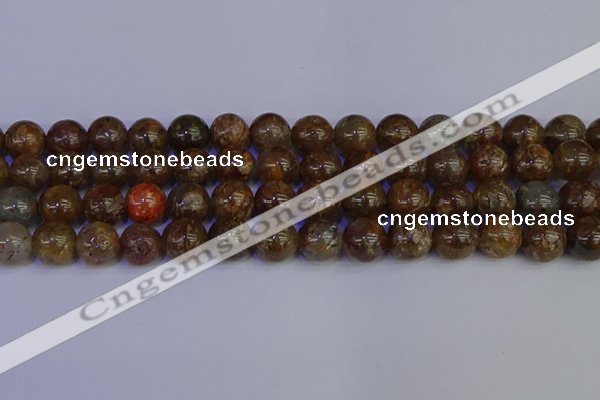 CSL225 15.5 inches 14mm round gold leaf jasper beads wholesale