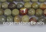 CSL231 15.5 inches 6mm faceted round silver leaf jasper beads