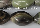 CSL25 15.5 inches 20*30mm rice silver leaf jasper beads wholesale