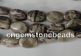 CSL40 15.5 inches 8*12mm oval silver leaf jasper beads wholesale