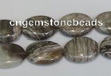 CSL43 15.5 inches 13*18mm oval silver leaf jasper beads wholesale